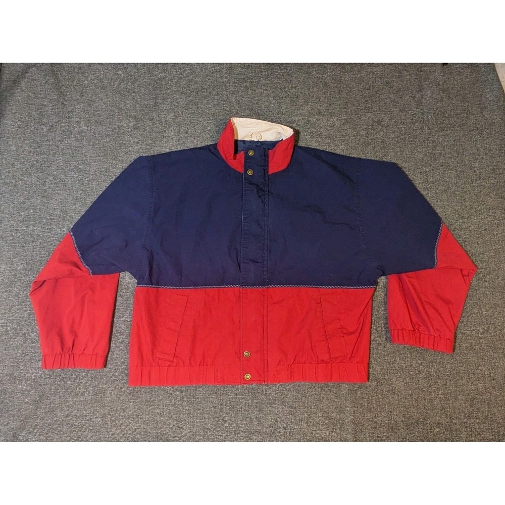 Vintage Ash Creek Trading Full Zip‎ Jacket Men's XL Red & Blue 80's Retro Coat